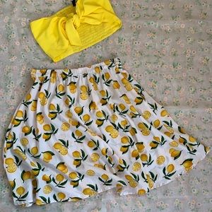 Lemon printed beach skirt 🍋
